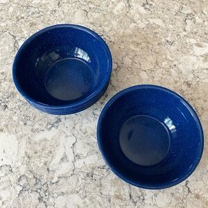 Set of 5 Blue Enamel Bowls